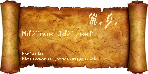 Mónus József névjegykártya